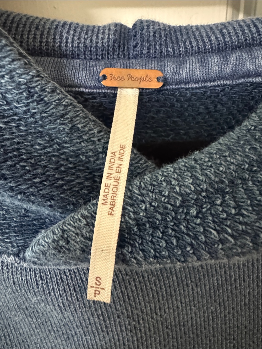 Free People Washed Indigo Cropped Hoodie - Picture 2 of 10
